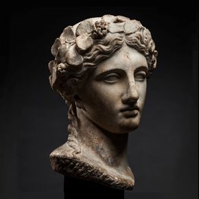 Head Of Dionysus Crowned With Ivy Wreath