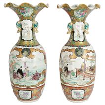 Large Pair of Meiji Period Satsuma Vases