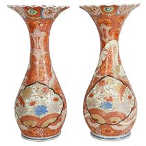Pair 19th Century Kutani Vases