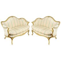 Pair of 18th Century Hepplewhite Influenced Sofas