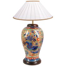 Chinese 19th Blue and White clobbered Vase / lamp, C19th