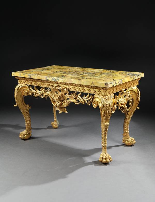 AN IMPORTANT GEORGE II GILTWOOD SIDE TABLE