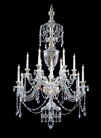 A GEORGE III TWELVE LIGHT CHANDELIER ATTRIBUTED TO PARKER & PERRY