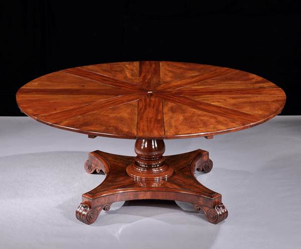 A WILLIAM IV RADIALLY EXTENDING DINING TABLE BY JOHNSTONE JUPE & CO. No. 6391