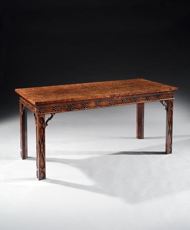 A GEORGE III PADOUK SIDE TABLE ALMOST CERTAINLY BY THOMAS CHIPPENDALE