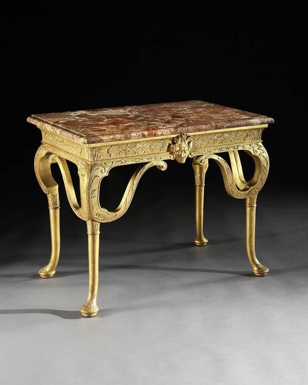 A GEORGE I GESSO SIDE TABLE ATTRIBUTED TO JAMES MOORE