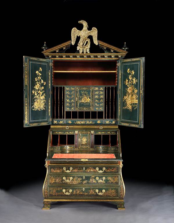 A HIGHLY IMPORTANT GEORGE II BUREAU CABINET ATTRIBUTED TO GILES GRENDEY