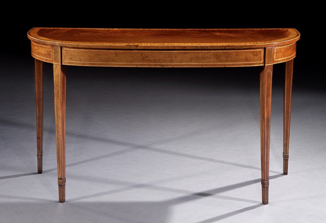 A PAIR OF GEORGE III MAHOGANY SIDE TABLES