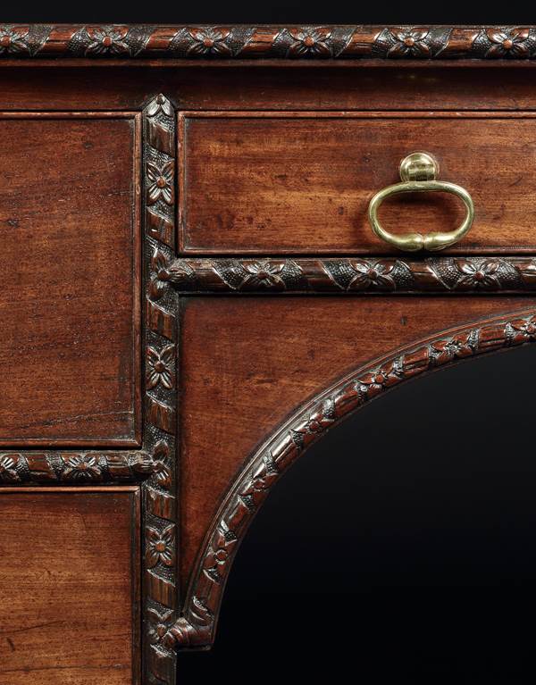 A GEORGE II MAHOGANY LIBRARY TABLE ATTRIBUTED TO WILLIAM HALLETT
