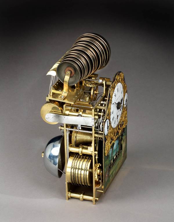 A GEORGE III MUSICAL AUTOMATA TABLE CLOCK BY JAMES COX