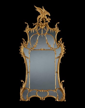 A GEORGE III GILTWOOD PIER MIRROR ALMOST CERTAINLY BY THE LINNELL WORKSHOP