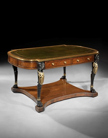 A REGENCY ROSEWOOD LIBRARY TABLE ATTRIBUTED TO GILLOWS