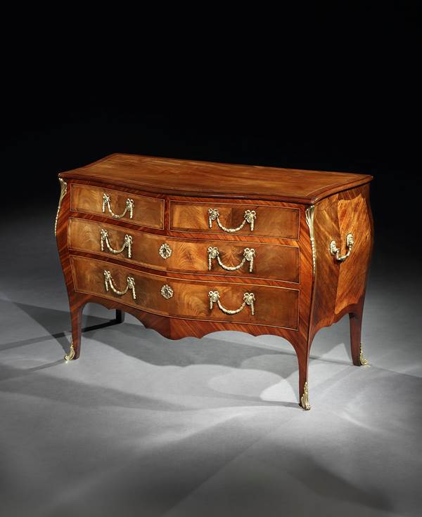 A GEORGE III BRASS MOUNTED MAHOGANY COMMODE
