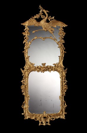 A GEORGE III GILTWOOD MIRROR ATTRIBUTED TO MAYHEW AND INCE