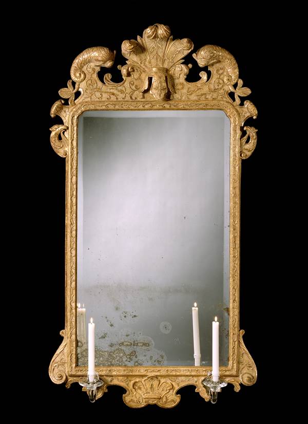 A PAIR OF GEORGE I GESSO MIRRORS