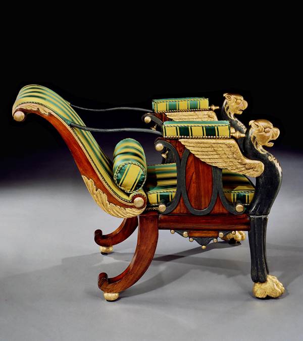 A REGENCY RECLINING CHAIR DESIGNED BY WILLIAM POCOCK