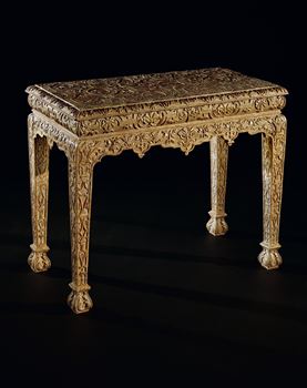 A WILLIAM AND MARY GILT GESSO SIDE TABLE