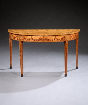 A GEORGE III SATINWOOD SIDE TABLE ATTRIBUTED TO CHARLES ELLIOTT
