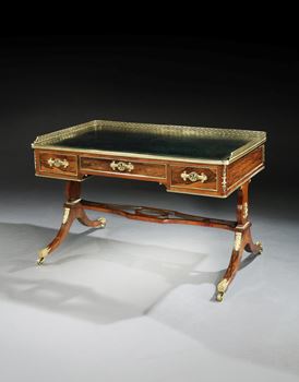 A REGENCY ROSEWOOD WRITING TABLE ATTRIBUTED TO MARSH & TATHAM