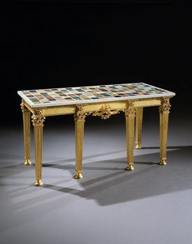 A GEORGE III GILTWOOD SIDE TABLE