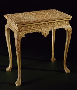 A GEORGE I GILT GESSO SIDE TABLE