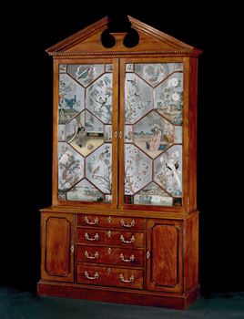 AN EXCEPTIONALLY RARE MIRROR PAINTING CABINET