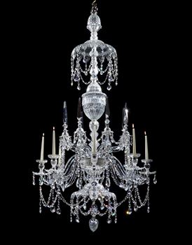 A GEORGE III CUT GLASS CHANDELIER ATTRIBUTED TO WILLIAM PARKER & SON