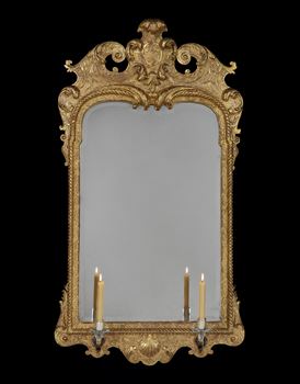 A GEORGE I GILTWOOD AND GESSO MIRROR ATTRIBUTED TO THE WORKSHOP OF JOHN BELCHIER
