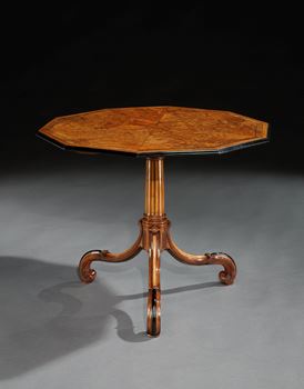 A GEORGE III FUSTIC DECAGONAL TRIPOD TABLE ATTRIBUTED TO HENRY HILL