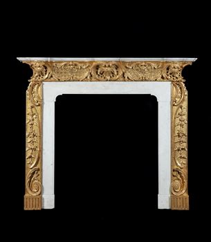 A GEORGE II GILTWOOD CHIMNEYPIECE TO A DESIGN BY THOMAS JOHNSON