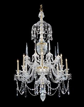 A GEORGE III ORMOLU MOUNTED CHANDELIER ATTRIBUTED TO PARKER AND PERRY