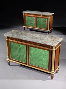 A PAIR OF REGENCY ROSEWOOD SIDE CABINETS ATTRIBUTED TO MARSH & TATHAM