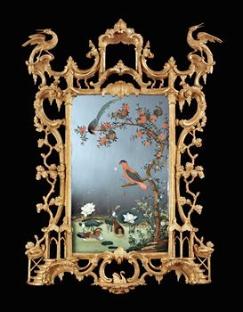 AN OUTSTANDING IRISH GEORGE III PERIOD CHINESE EXPORT MIRROR PAINTING