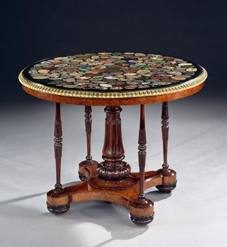 A SPECTACULAR 19TH CENTURY SPECIMEN MARBLE CENTRE TABLE