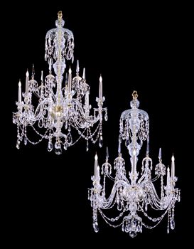 A PAIR OF GEORGE III STYLE CHANDELIERS