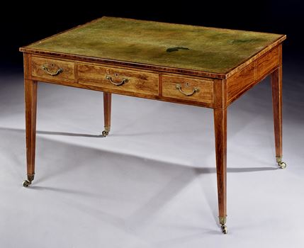 A GEORGE III DOUBLE-SIDED ROSEWOOD WRITING TABLE