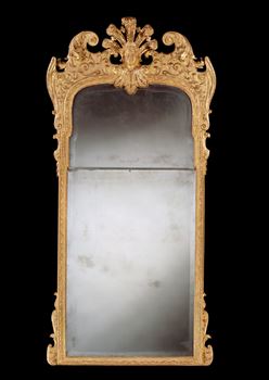 A GEORGE I GILTWOOD PIER GLASS ATTRIBUTED TO JAMES MOORE AND JOHN GUMLEY