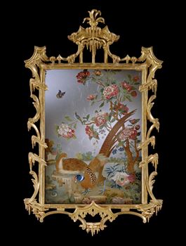 A GEORGE III PERIOD CHINESE EXPORT MIRROR PAINTING