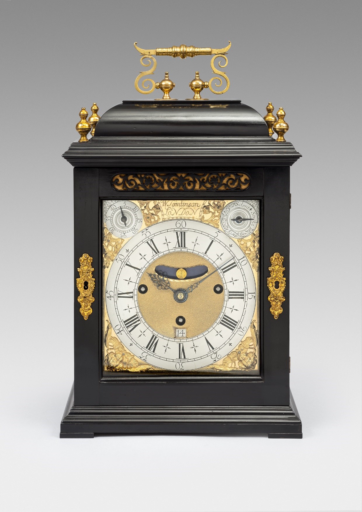 Ebony Grand-Sonnerie Table Clock, from Daniel Quare’s workshop, circa 1695. Raffety Ltd