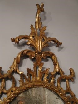 Detail of the Scrollwork on Chippendale period Mirror. Raffety Ltd.