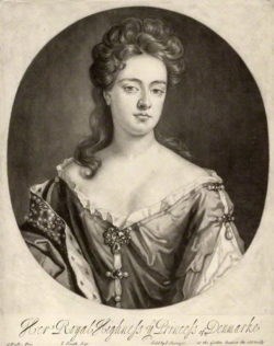 Historic Print of Queen Anne when Princess of Denmark