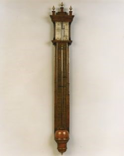 Unsigned George I Walnut Stick Barometer with Royal Society Scales